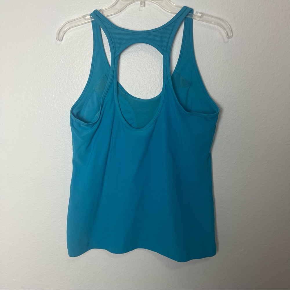 Nike Blue Racerback Tank Top Built in Bra - Picture 2 of 5